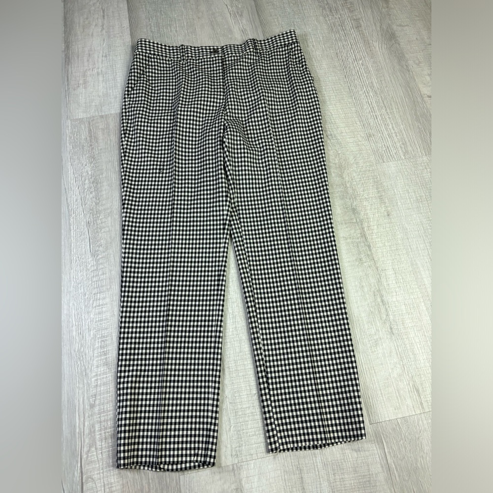 Michael Kors Virgin Wool Black & White Checkered trousers Size 10